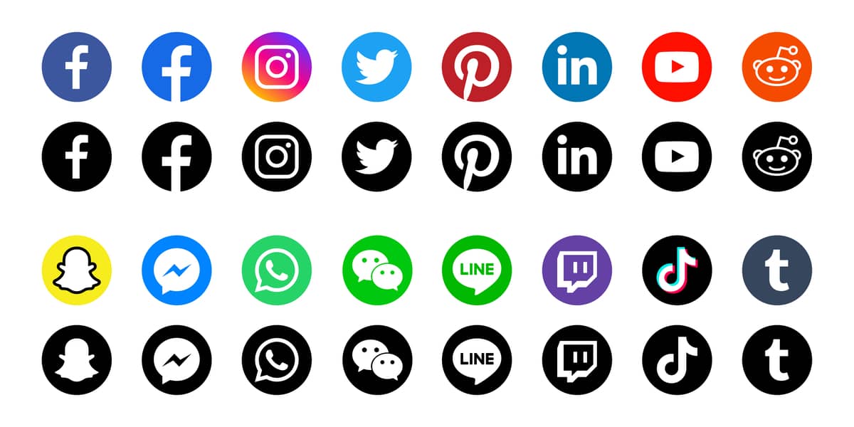 Icons for social media sites