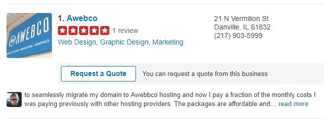 Example of a Good Yelp Listing