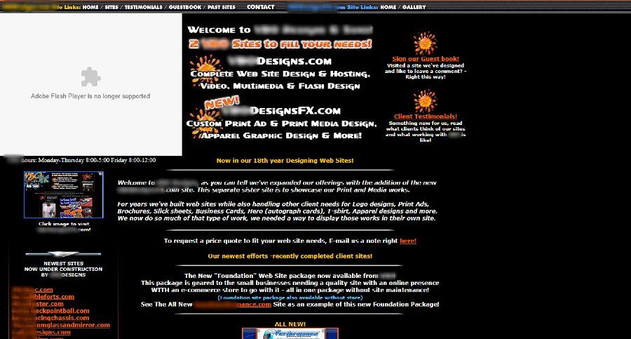 Bad website design company website