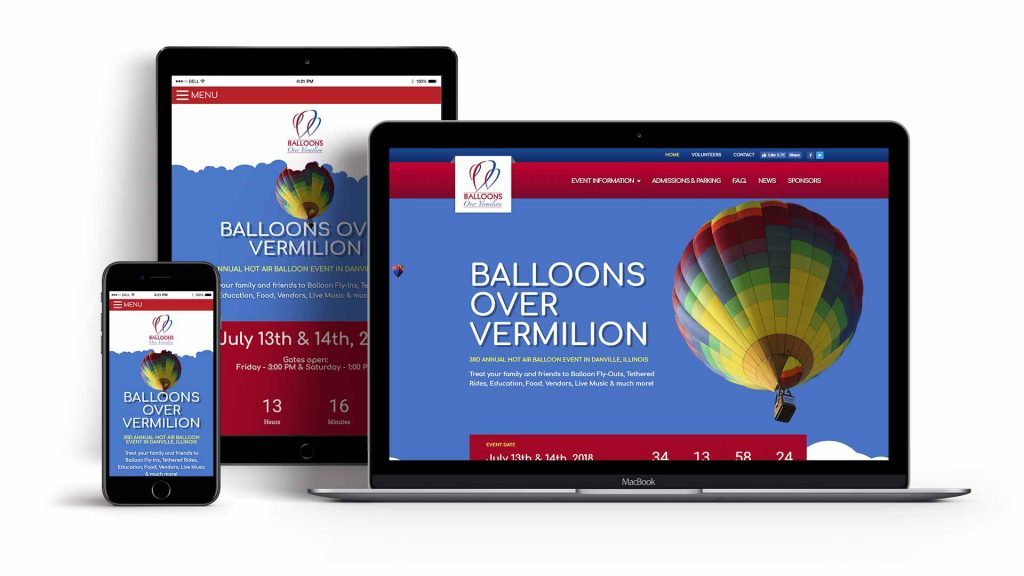 Balloons Over Vermilion - Event Services Website Design by Awebco