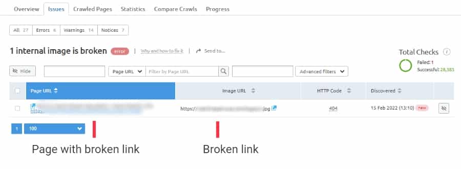 Broken Link Scan In Site Audit