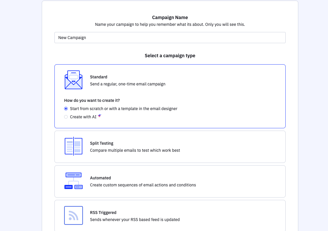 Creating A New Email Blast Campaign Example
