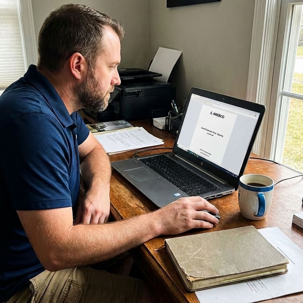 Dashboard showing key marketing performance metrics like leads generated, website traffic, conversion rates, and call tracking for a contracting business.