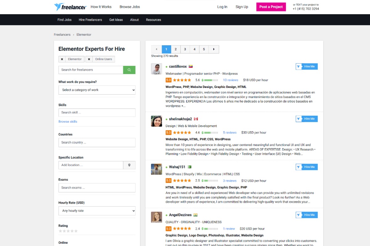 Freelancer Elementor Specialists