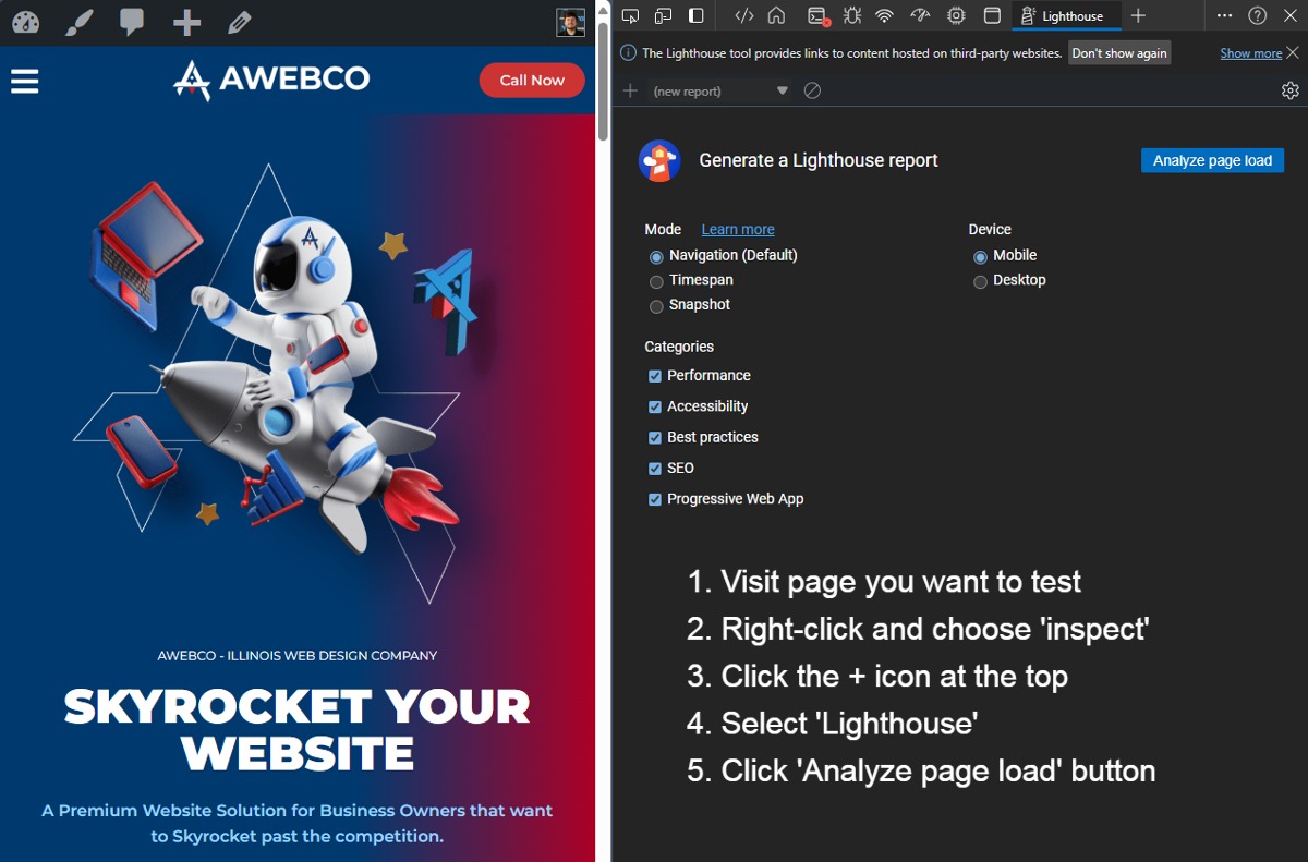 How To Analyze Page Mobile Friendliness With Lighthouse Reports
