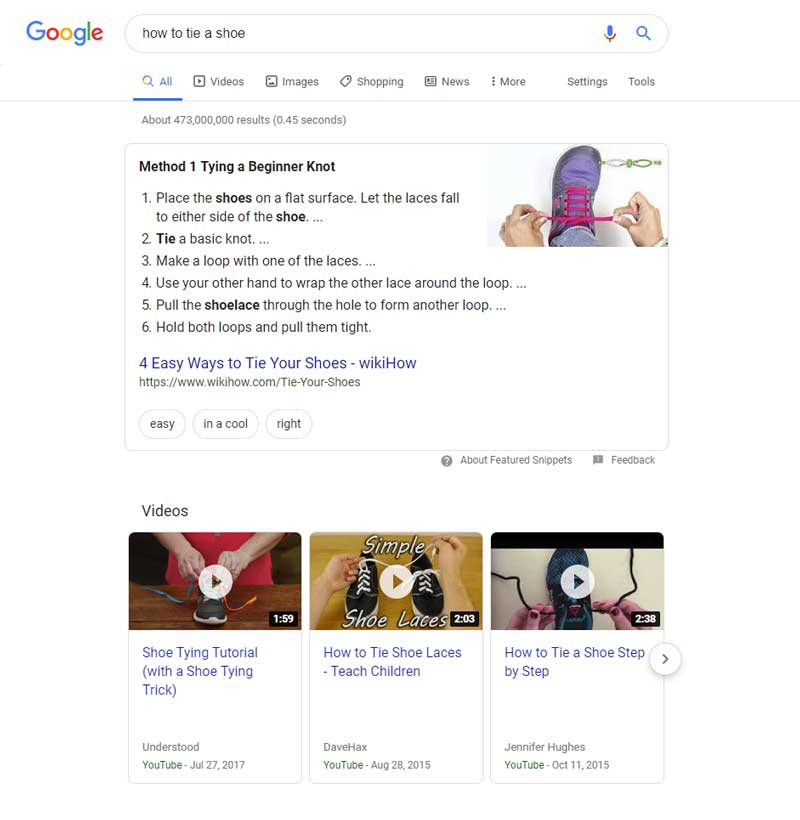 How to Tie a Shoe Search Results