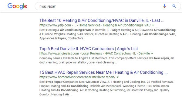 Local Citations / Business Listings - HVAC Repair