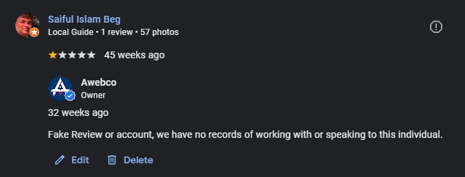 Responding To 1 Star Reviews Example
