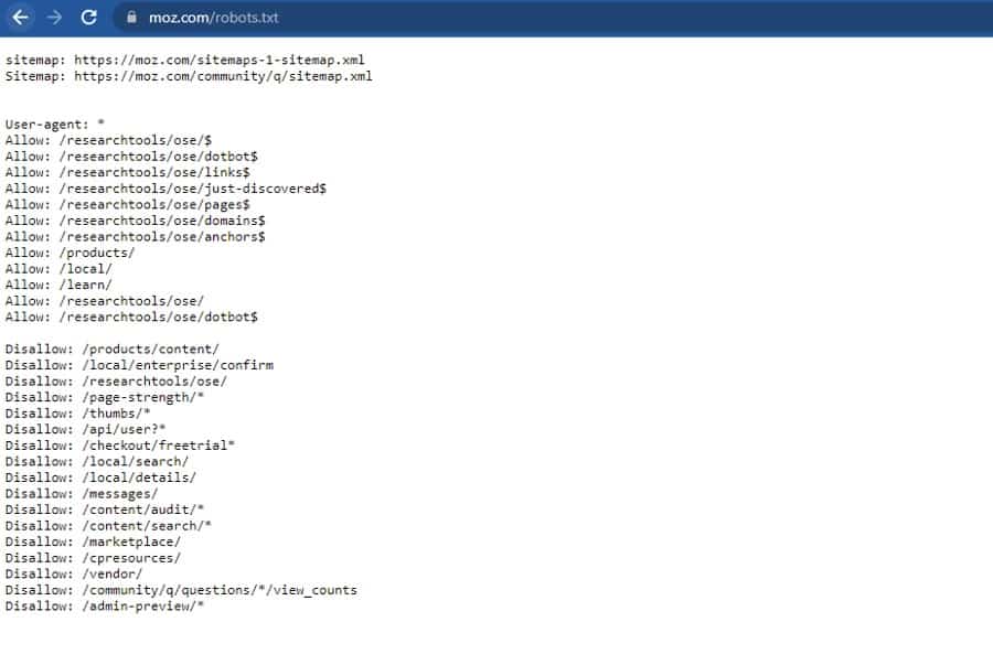 Robots.txt Example For Site Audit