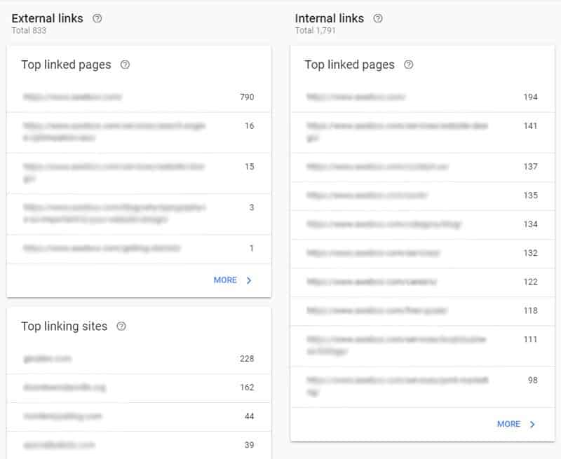 Search Console Links Reports